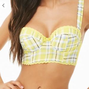 Plaid bralette crop top yellow clueless
